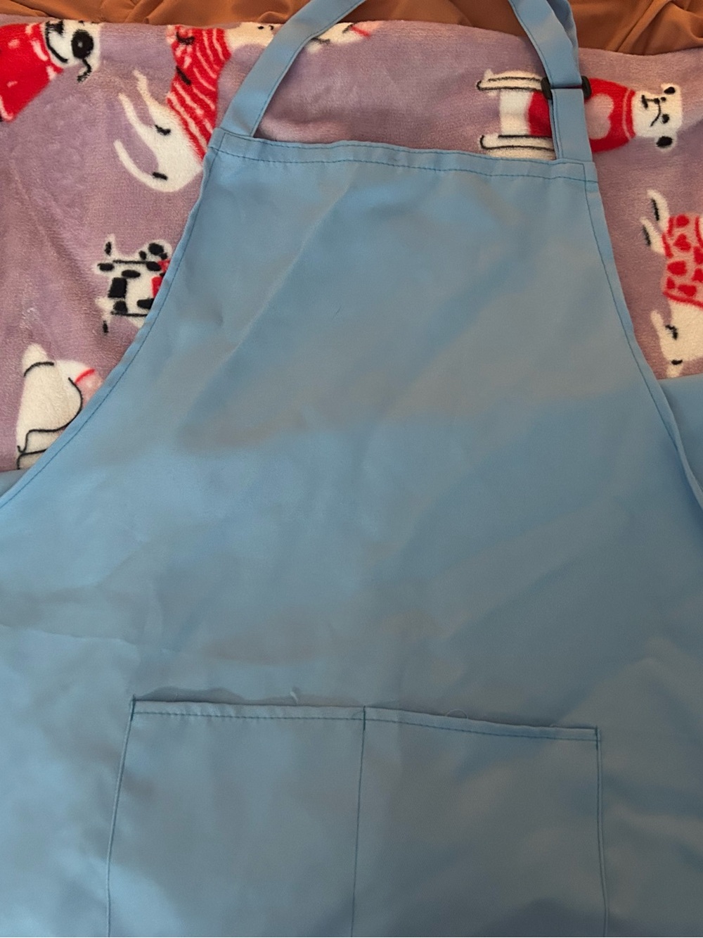 Light Blue Work Apron with Front Pockets